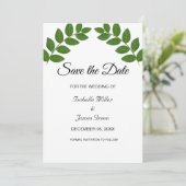 Laurel Leaves Wedding Save the Date Invitation Kaart (Staand voorkant)