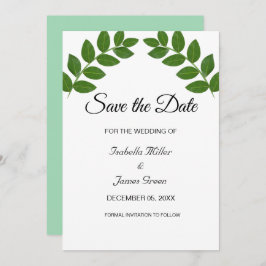 Laurel Leaves Wedding Save the Date Invitation Kaart