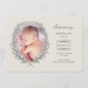 Laurel Lijst Foto Birth Announement Aankondiging