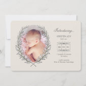 Laurel Lijst Fotogeboorteaankondiging Aankondiging (Voorkant)