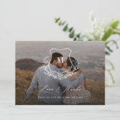 Laurel Love & Bedankt bruiloft Dank u fotokaart (Staand voorkant)