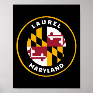 Laurel Maryland Md Vlag Dge Rondreizend Souvenir  Poster