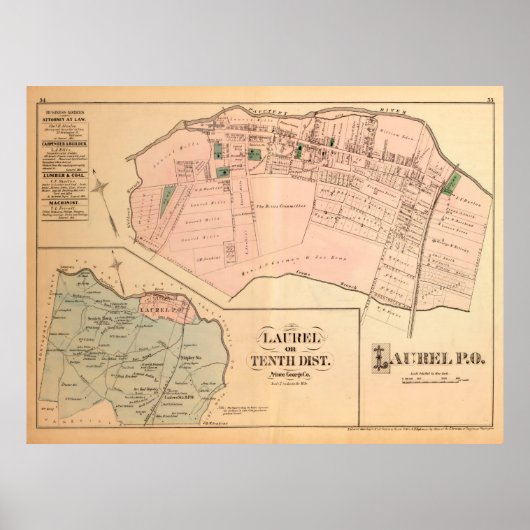  Laurel MD Map (1879) Poster (Voorkant)
