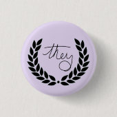 laurel met een knop - paars ronde button 3,2 cm (Voorkant)