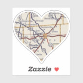 Laurel Mississippi Vintage Map Sticker (Vel)