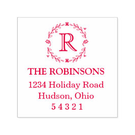 Laurel Monogram Adresstempel Zelfinktende Stempel