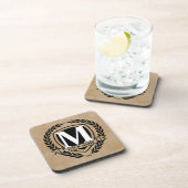 Laurel Monogram Design Beverage Coaster Bier Onderzetter (Rechterzijde)
