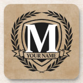 Laurel Monogram Design Beverage Coaster Bier Onderzetter (Voorkant)