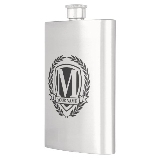 Laurel Monogram Design Flask Flacon (Links)