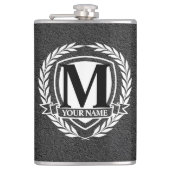 Laurel Monogram Design Flask Heupfles (Voorkant)