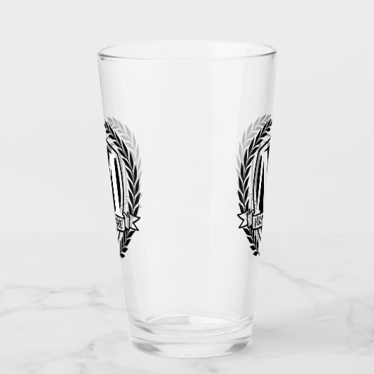 Laurel Monogram Design Glas (Links)