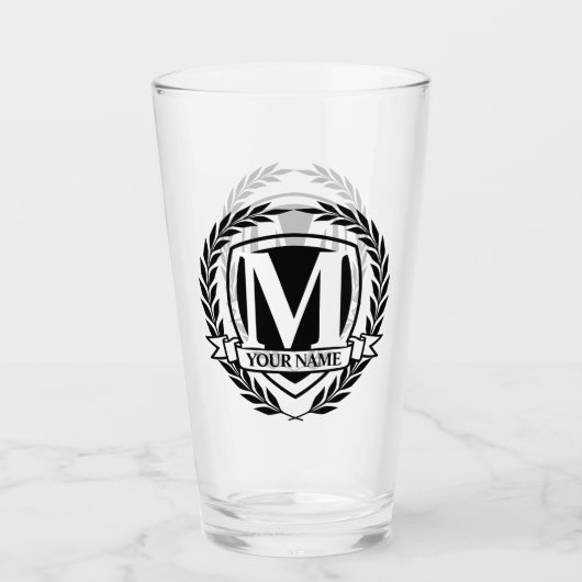 Laurel Monogram Design Glas (Voorkant)