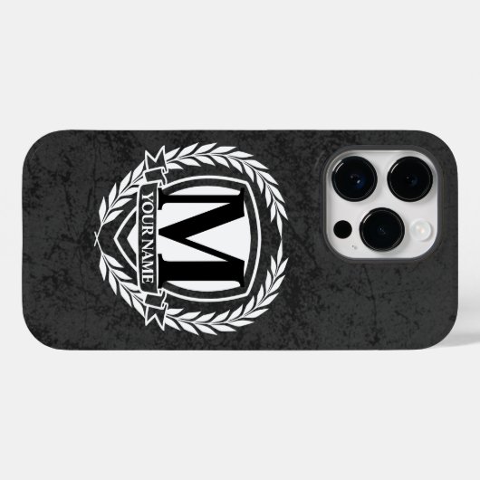 Laurel Monogram Design Hoesje-Mate iPhone Case (Achterkant (horizontaal))
