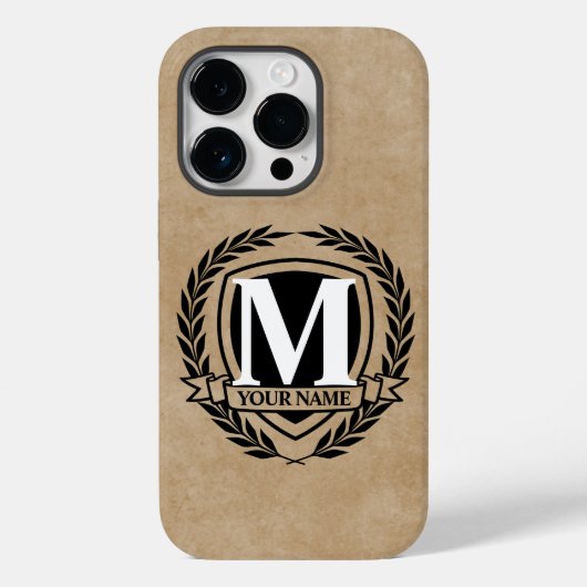 Laurel Monogram Design Hoesje-Mate iPhone Case (Achterkant)