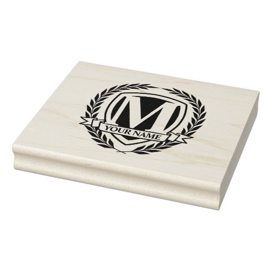 Laurel Monogram Design Rubber Stamp Rubberstempel (Stempel)