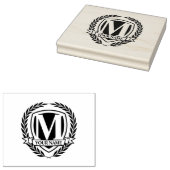 Laurel Monogram Design Rubber Stamp Rubberstempel (Gestempeld)