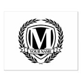 Laurel Monogram Design Rubber Stamp Rubberstempel (Afrduk)
