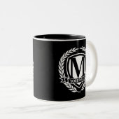 Laurel Monogram Design Two-Tone Koffee Mok (Voorkant rechts)