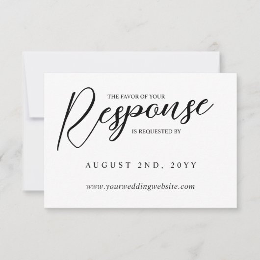 Laurel Monogram Favor of Response RSVP Online (Voorkant)