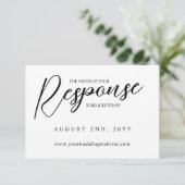 Laurel Monogram Favor of Response RSVP Online Kaartje (Staand voorkant)