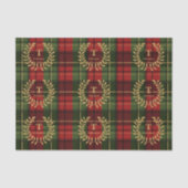 Laurel Monogram On Red And Green Christmas Plaid Tissuepapier (Voorkant)