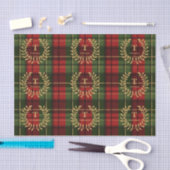 Laurel Monogram On Red And Green Christmas Plaid Tissuepapier (Craft)