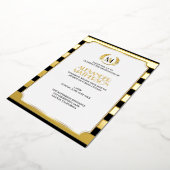 Laurel Monogrammed Black en FOLIE Afstuderen Folie Folie Uitnodiging (Gedraaid)