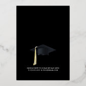 Laurel Monogrammed Black en FOLIE Afstuderen Folie Folie Uitnodiging (Achterkant)