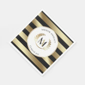 Laurel Monogrammed Zwart en Goud Partij Servetten (Hoek)