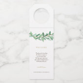 Laurel Olive Branch Welcome Bottle Hanger (Voorkant)