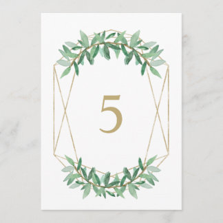 Laurel Olive Leaf Tafelnummer Kaarten