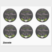 Laurel op Chalkboard Look Pink and Green Ronde Sticker (Vel)