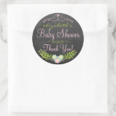 Laurel op Chalkboard Look Pink and Green Ronde Sticker (Tas)