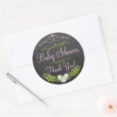 Laurel op Chalkboard Look Pink and Green Ronde Sticker (Envelop)