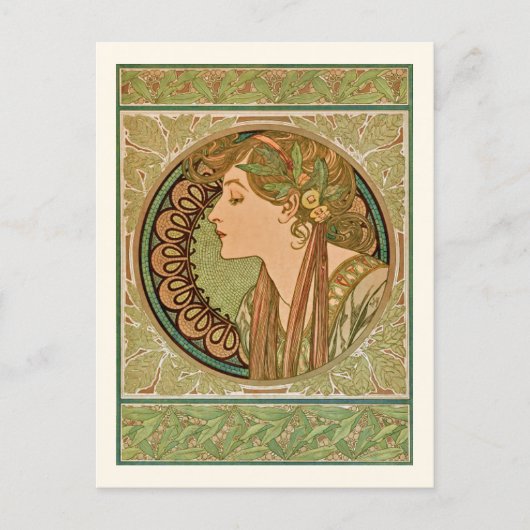Laurel  Portrait Alphonse Mucha Briefkaart (Voorkant)
