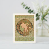 Laurel Portrait Alphonse Mucha Briefkaart (Staand voorkant)