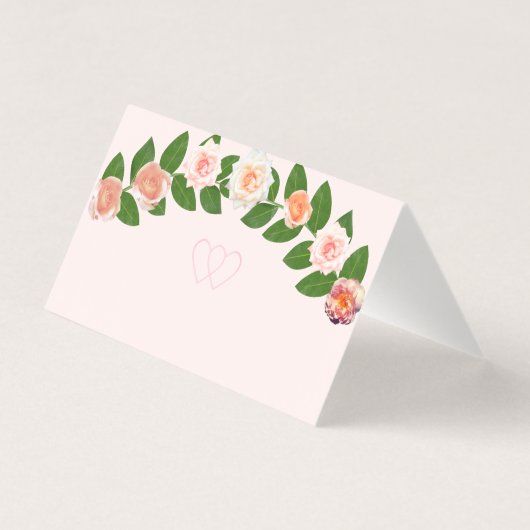 Laurel & Roos Flowers Wedding Fold Table Kaart (Achterkant)