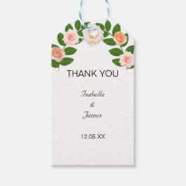 Laurel & Rose Bloemen Bruiloft Cadeaulabel