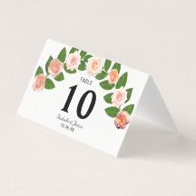 Laurel & Rose Bloemen Huwelijk Vouw Tafelkaart