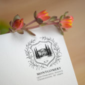 Laurel Shield Estate | Retouradres bruiloft Rubberstempel