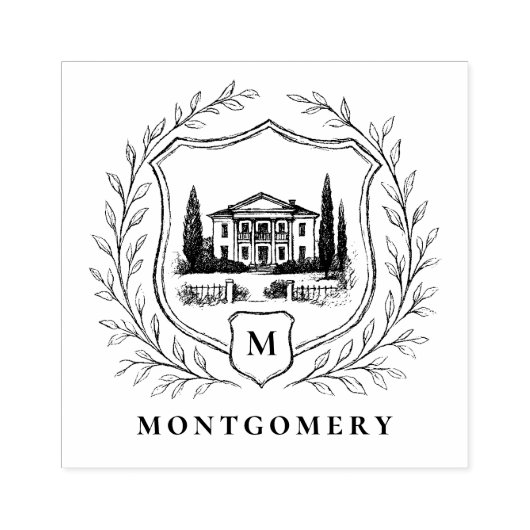 Laurel Shield Estate | Wedding Monogram Rubberstempel (Afrduk)