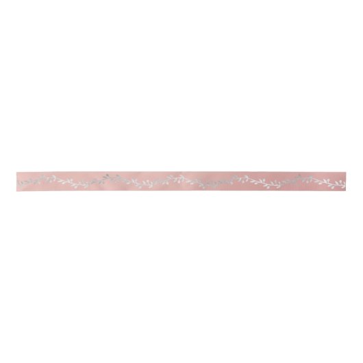 Laurel Silver Pink Rose Gold Pastel Satijnen Lint (Voorkant)