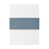 Laurel Stofblauw Monogram Trouwring Uitnodigingen Wikkel (Achterkant Voorbeeld)