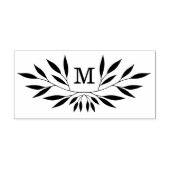 Laurel-takken monogram rubberstempel (Afrduk)
