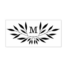 Laurel-takken monogram rubberstempel