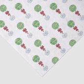 Laurel Topiary Tree Twisted Stem Red Bow Tissuepapier (Detail)