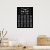 Laurel Wedding Seating Chart, bewerkbare kleur Poster (Keuken)
