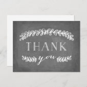 Laurel White Flat Bedankt Post Kaart Krijtbord (Voorkant / Achterkant)