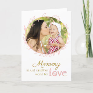 Laurel WreatCustom Photo Moederdag Card Kaart
