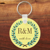 Laurel Wreater Monogram Sleutelhanger Geel en Blau (Voorkant)